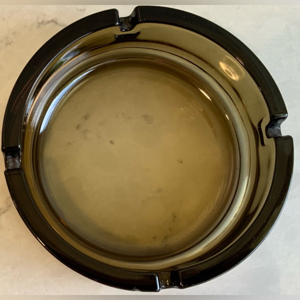 Vintage Brown Glass Ashtray Made In France